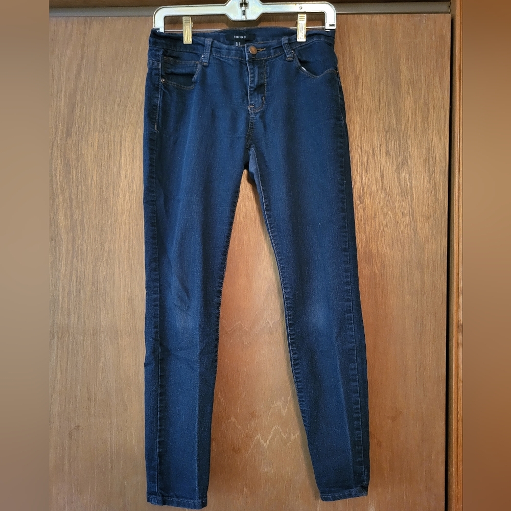 Forever 21 Navy Skinny Jeans, Size 27